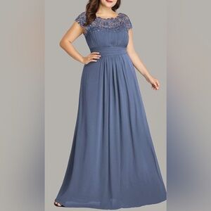 Ever pretty Maxi Long Formal Lace Cap Sleeve‎ Wedding Bridemaid Bridal Dress